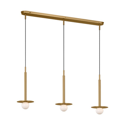 Visual Comfort Studio Nodes 3Lt Chandelier, Burnished Brass/Milk - KC1143BBS