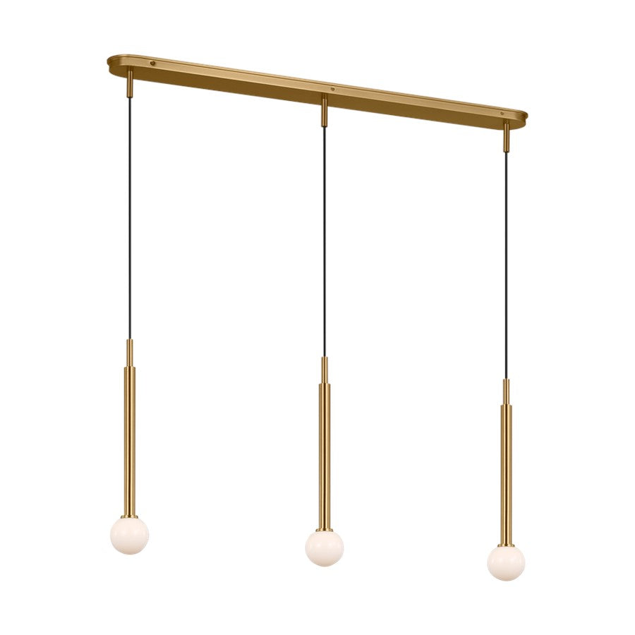 Visual Comfort Studio Nodes 3Lt Chandelier, Burnished Brass/Milk
