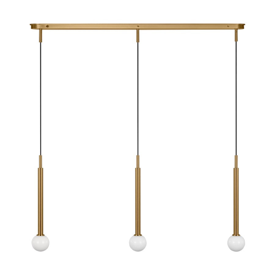 Visual Comfort Studio Nodes 3Lt Chandelier, Burnished Brass/Milk