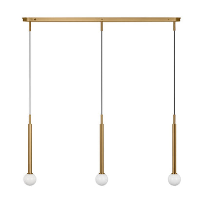 Visual Comfort Studio Nodes 3Lt Chandelier, Burnished Brass/Milk