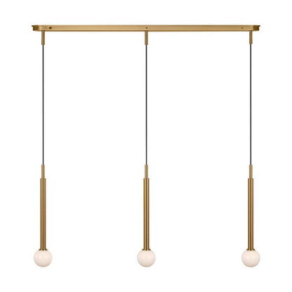 Visual Comfort Studio Nodes 3Lt Chandelier, Burnished Brass/Milk