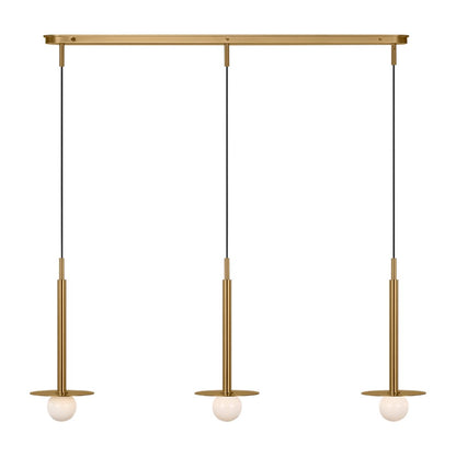 Visual Comfort Studio Nodes 3Lt Chandelier, Burnished Brass/Milk