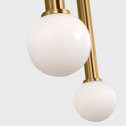 Visual Comfort Studio Nodes 3Lt Chandelier, Burnished Brass/Milk