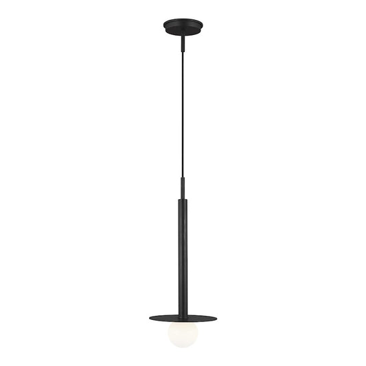 Visual Comfort Studio Nodes 1-Lt Short Pendant, Midnight/Milk White - KP1001MBK