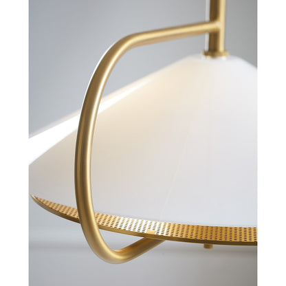 2 Light Pendant, Burnished/Milk