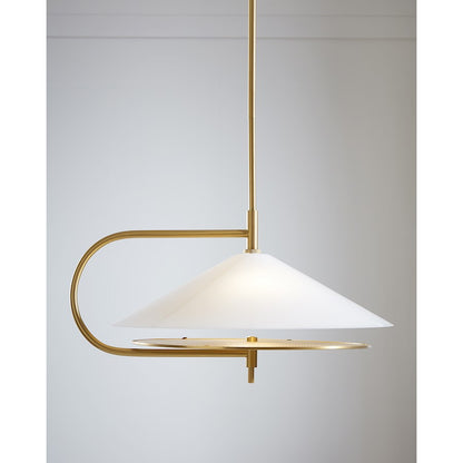 2 Light Pendant, Burnished/Milk