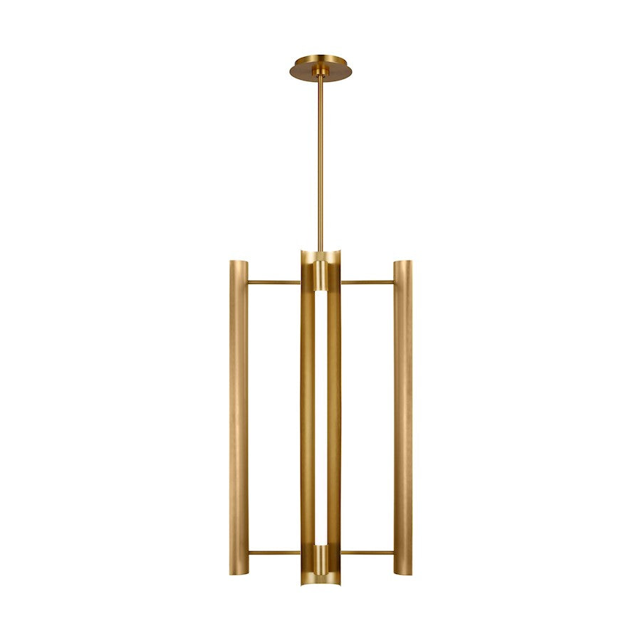 Visual Comfort Studio Carson 1 Light Pendant, Burnished Brass/White - KP1104BBS