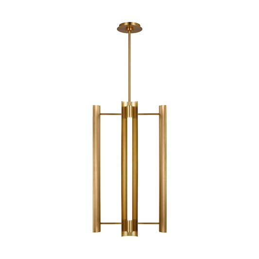 Visual Comfort Studio Carson 1 Light Pendant, Burnished Brass/White - KP1104BBS