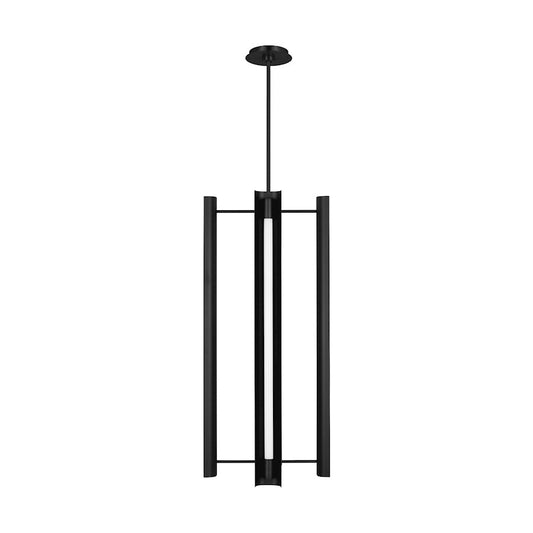 Visual Comfort Studio Carson 1 Light Tall Pendant, Midnight/White - KP1114MBK