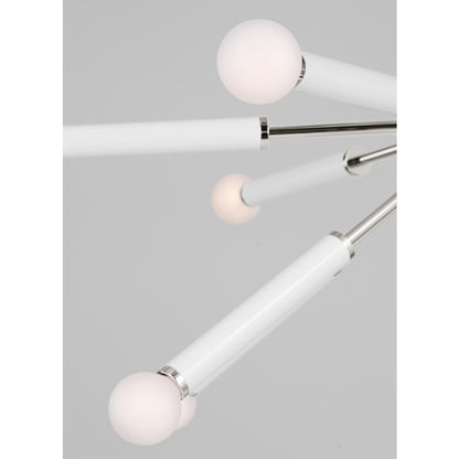 12 Light Down Chandelier, Pol Nickel