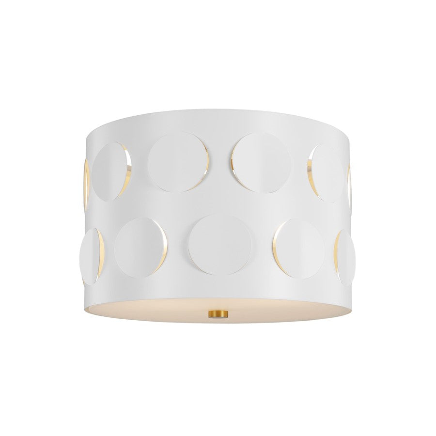 Visual Comfort Studio Dottie 2 Light Small Flush, Brass/Etched