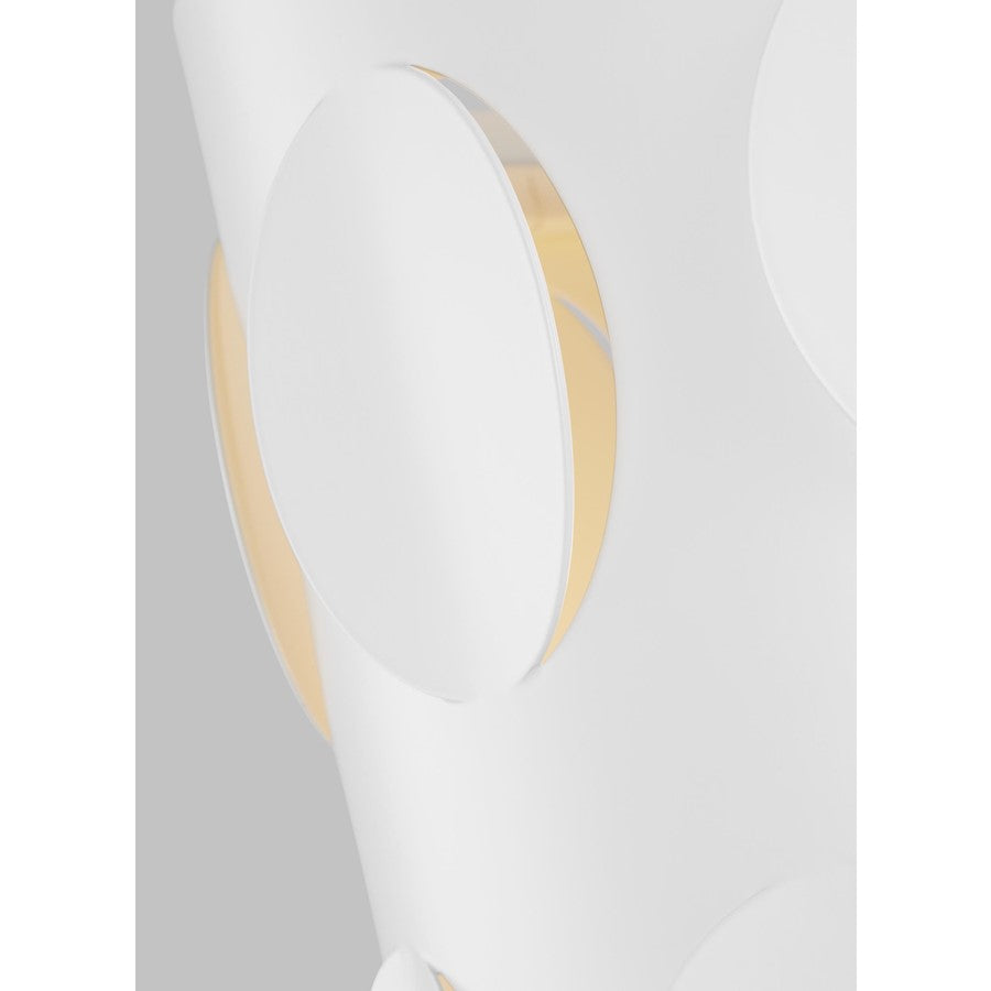 Visual Comfort Studio Dottie 2 Light Small Flush, White/Etched