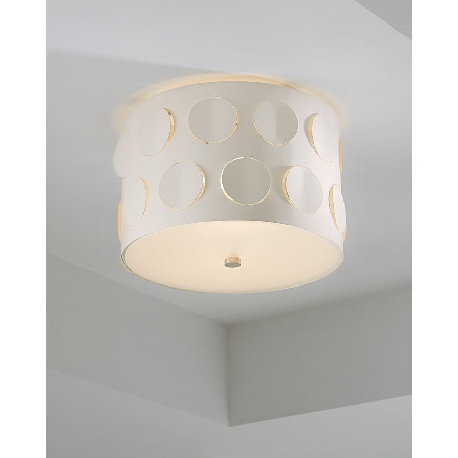 Visual Comfort Studio Dottie 2 Light Small Flush, Nickel/Etched