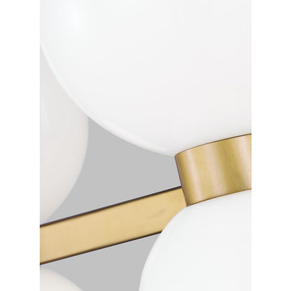 Visual Comfort Studio Londyn 6 Light Semi Flush, Brass/Milk White