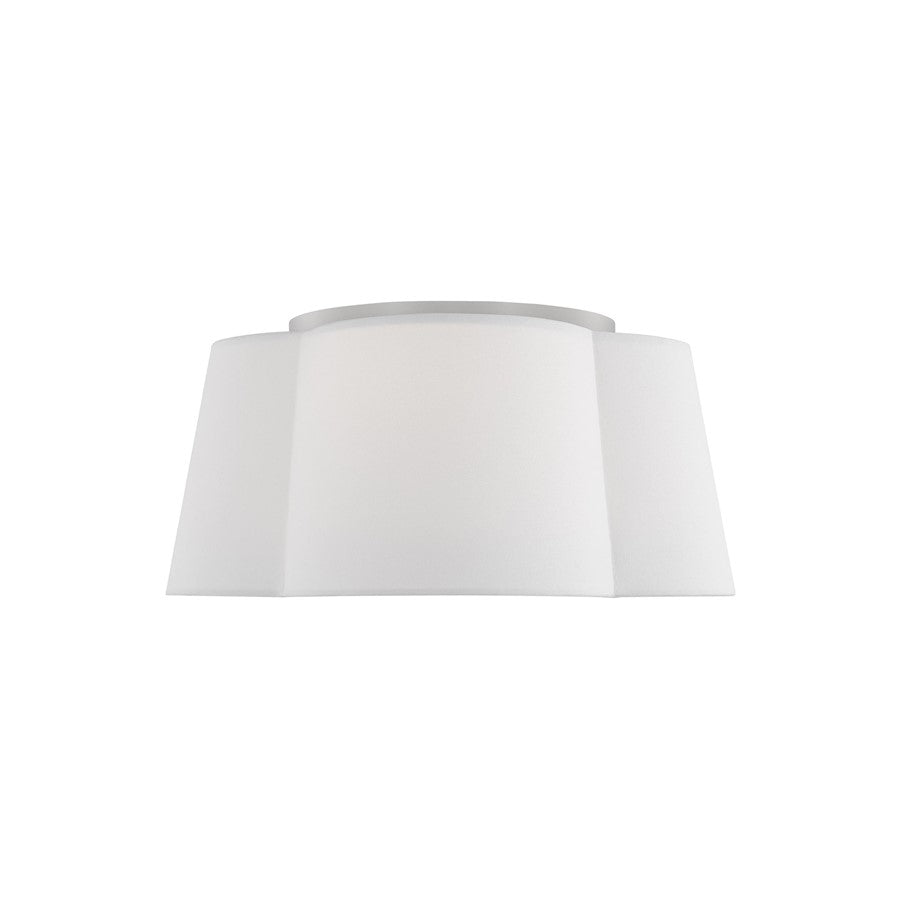 Visual Comfort Studio Bronte 2 Light Shade Flush, Brass/White/Clear - KSF1082