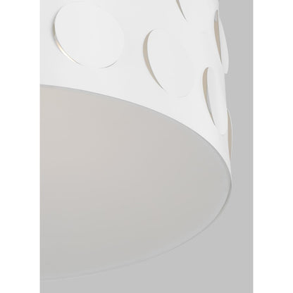 3 Light Large Pendant, White/Etched