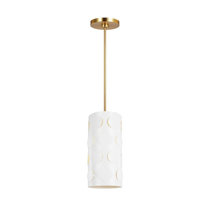 1 Light Small Pendant, Brass/White