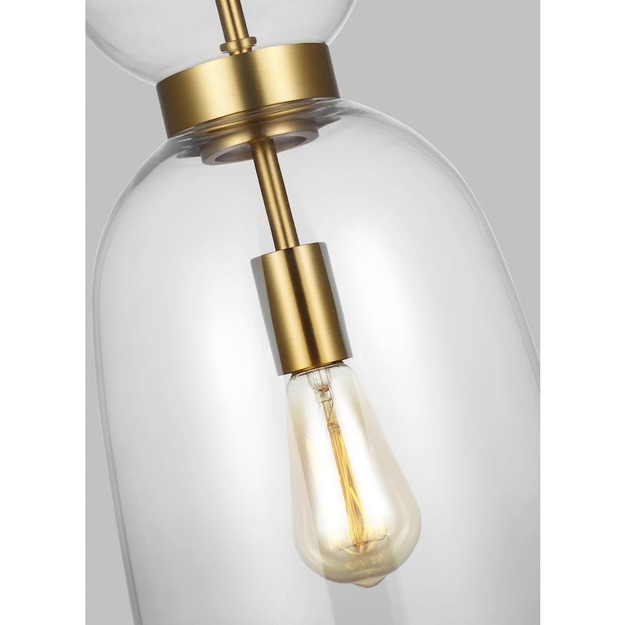1 Light Tall Pendant, Brass