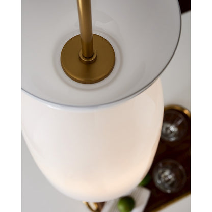 1 Light Tall Pendant, Brass