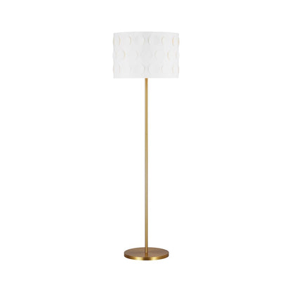 Visual Comfort Studio Dottie 1 Light Floor Lamp, Brass/White Linen - KST1011BBS1