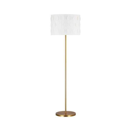 Visual Comfort Studio Dottie 1 Light Floor Lamp, Brass/White Linen - KST1011BBS1