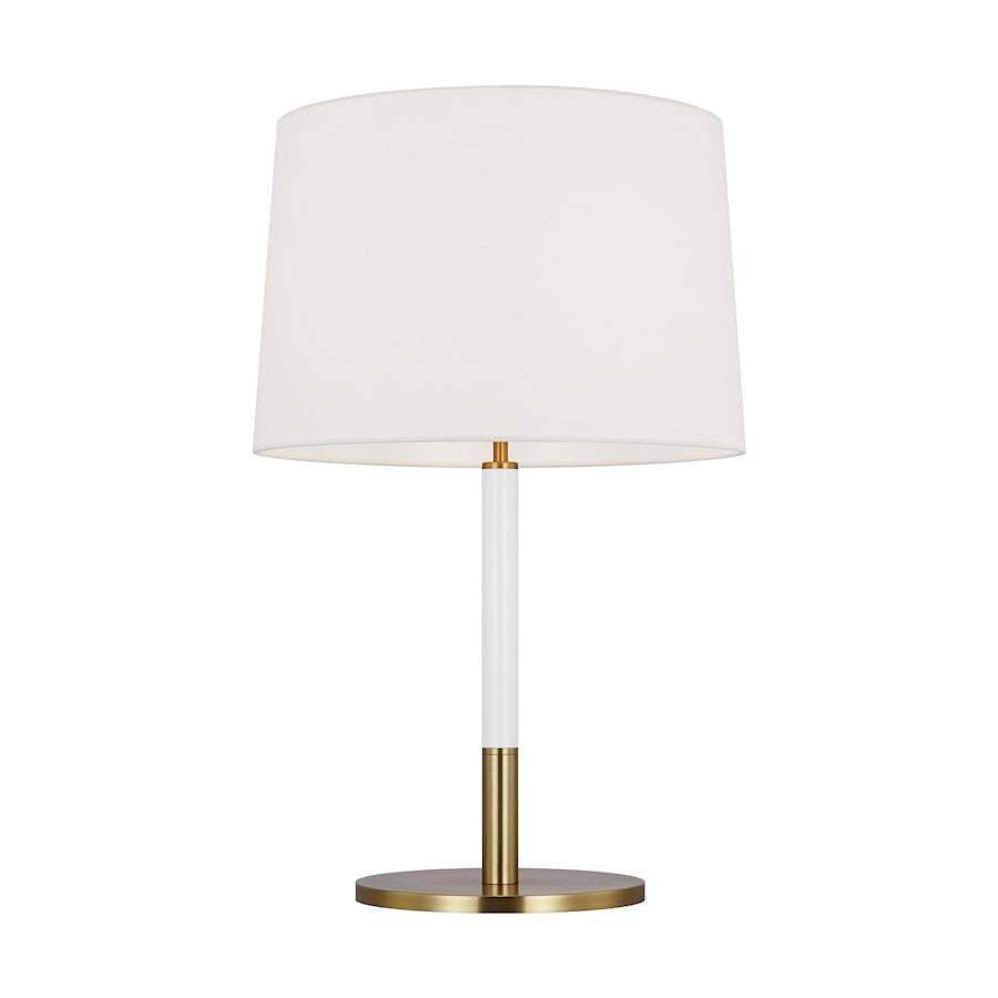 Studio Monroe 1-Lt Med Table Lamp, BS/WH Linen