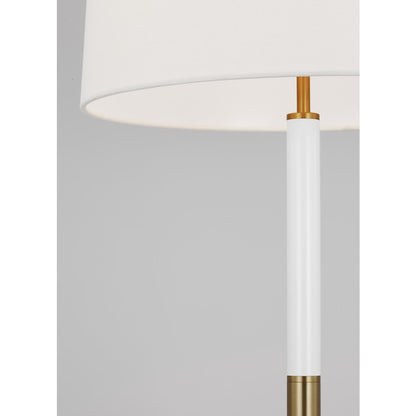 Studio Monroe 1-Lt Med Table Lamp, BS/WH Linen