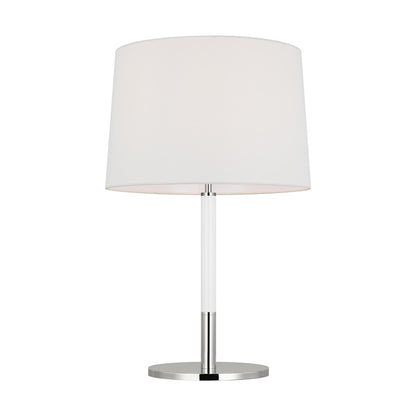 Studio Monroe 1-Lt Med Table Lamp, Nickel/WH Linen