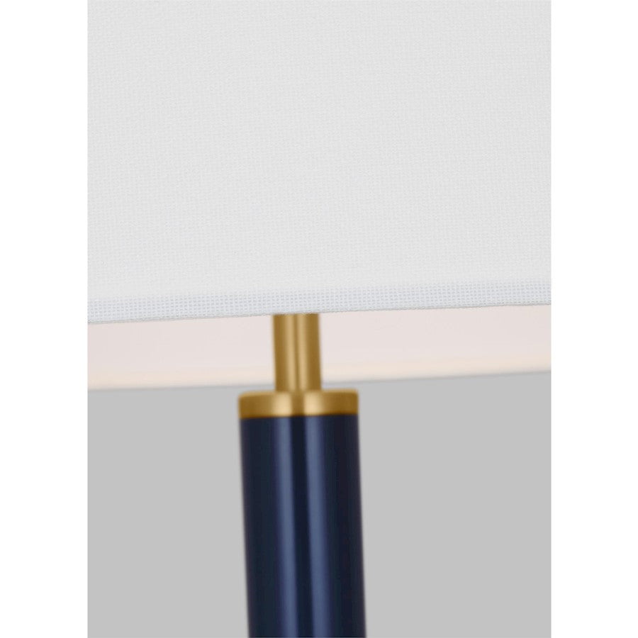 Visual Comfort Studio NVY Monroe Large Floor Lamp, BS/WH Linen