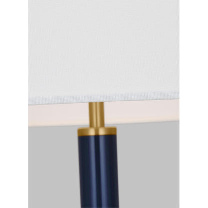 Visual Comfort Studio NVY Monroe Large Floor Lamp, BS/WH Linen