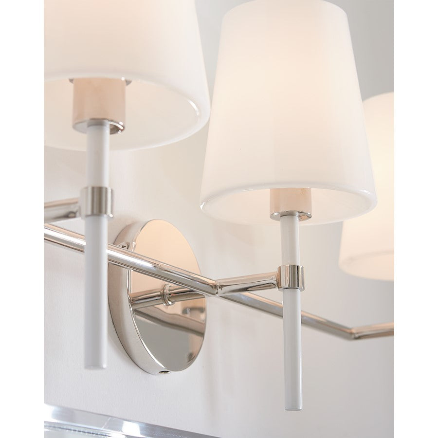 3 Light Bathroom Vanity Light, Polished Nickel