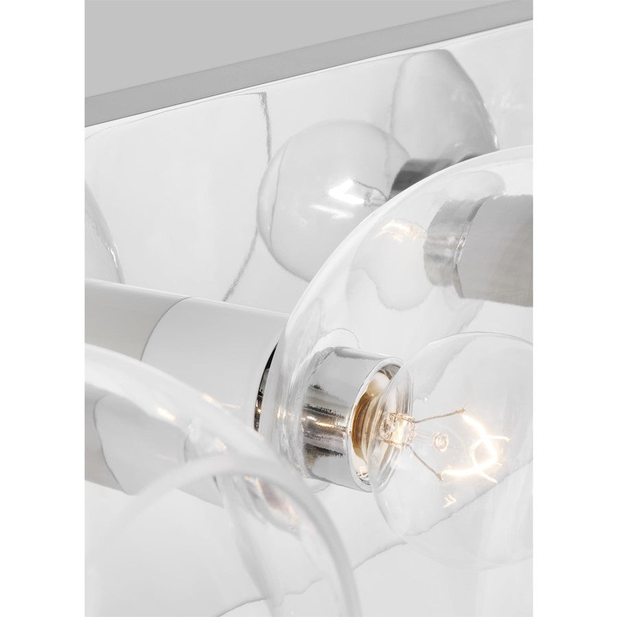 5 Light Large Bathroom Vanity Light, Polished Nickel