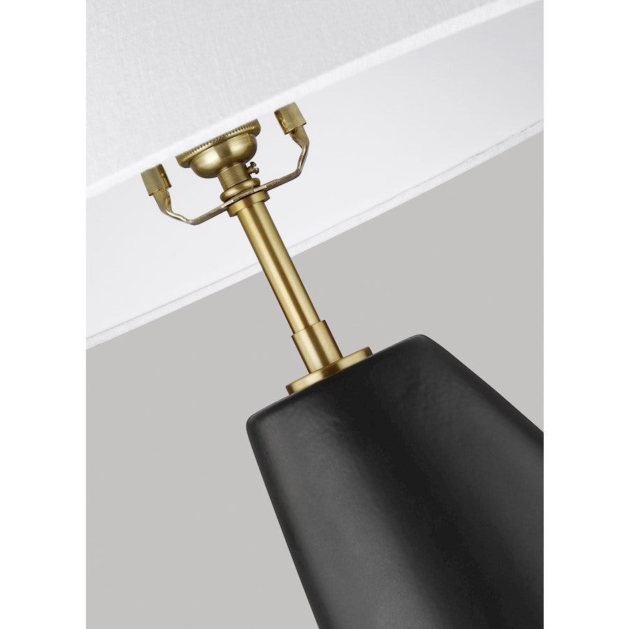 Studio Contour 1-Lt Tall Table Lamp, Coal/WH Linen