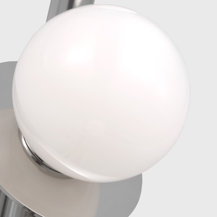 Visual Comfort Studio Nodes 3Lt Wall Bath Fixture, Nickel/Milk