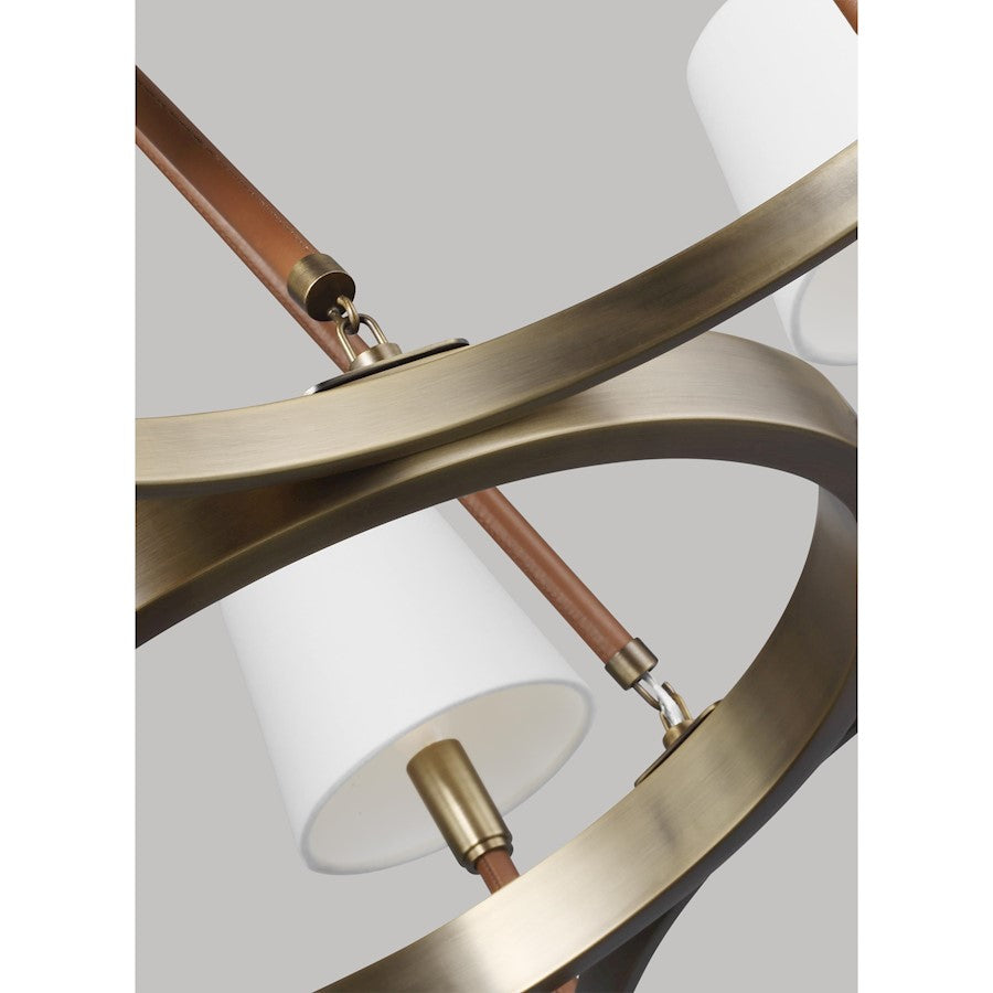 6 Light Medium Chandelier, Time Worn BS