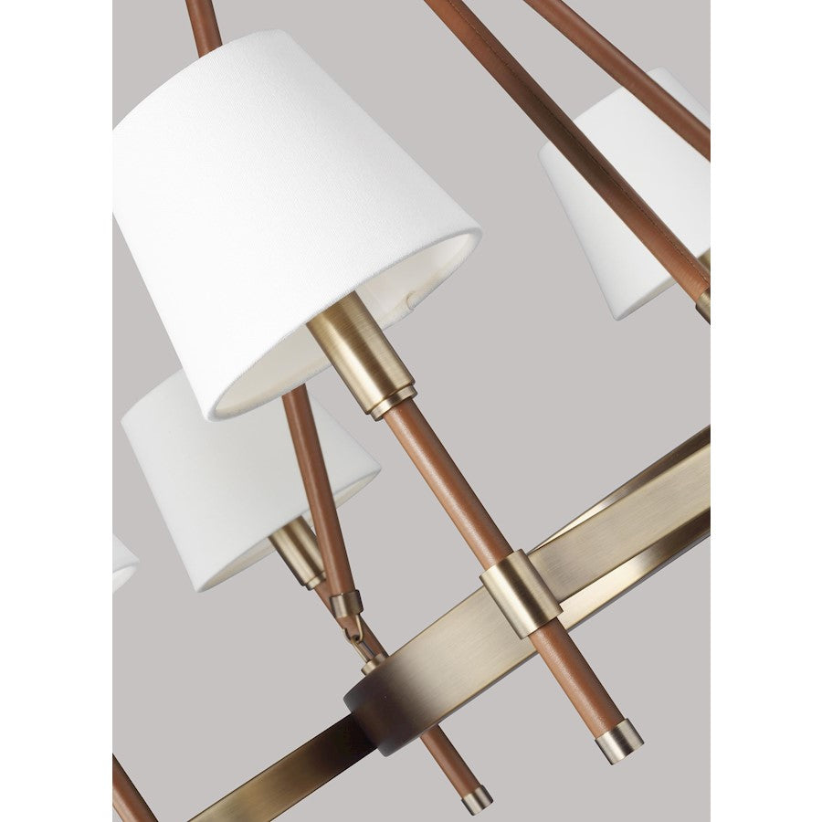 6 Light Medium Chandelier, Time Worn BS