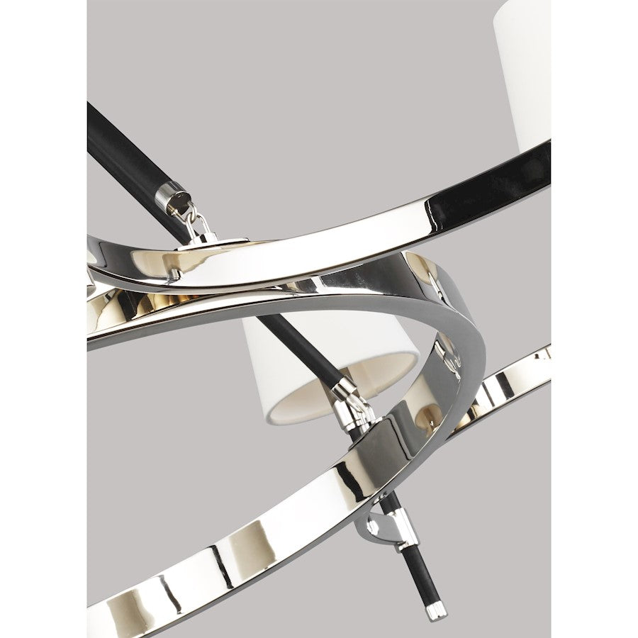 8 Light Large Chandelier, Nickel