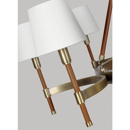 8 Light Large Chandelier, Time Worn BS