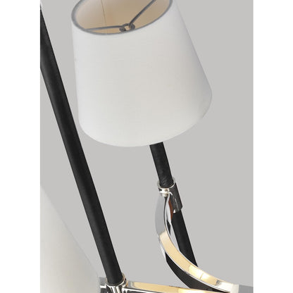 8 Light Linear Chandelier, Nickel