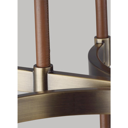 8 Light Linear Chandelier, Time Worn BS