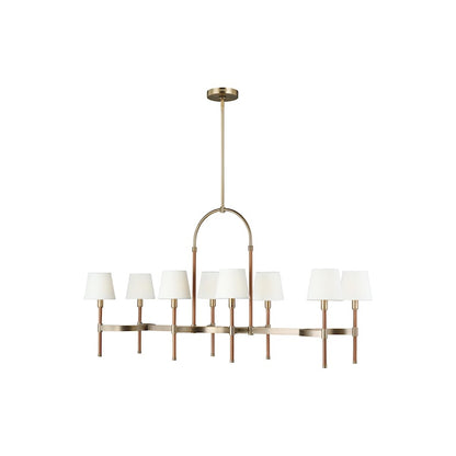8 Light Linear Chandelier, Time Worn BS