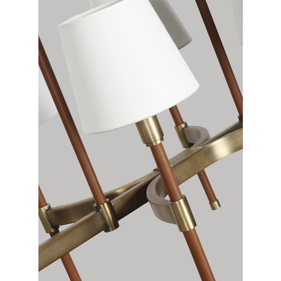 8 Light Linear Chandelier, Time Worn BS