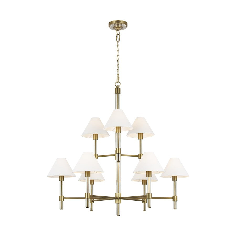 9 Light Large Chandelier, Time Worn BS