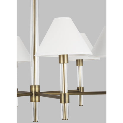 6 Light Medium Chandelier, Time Worn BS