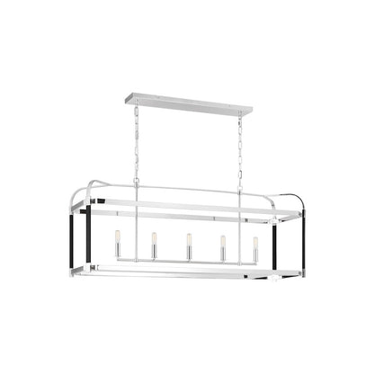 5-Light Linear Chandelier, Pol Nickel