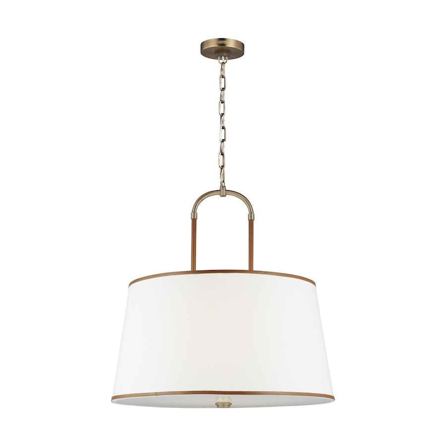 4 Light Large Pendant, Time Worn Brass