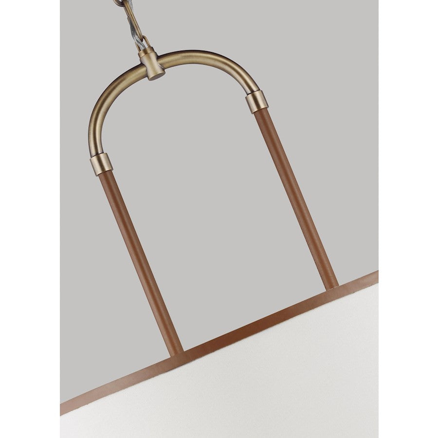 4 Light Large Pendant, Time Worn Brass