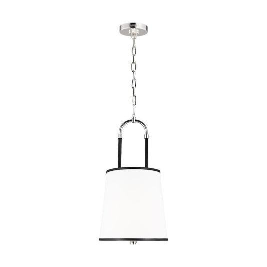 Visual Comfort Studio Katie 1-Lt Med Pendant, Pol Nickel/Milk White - LP1031PN
