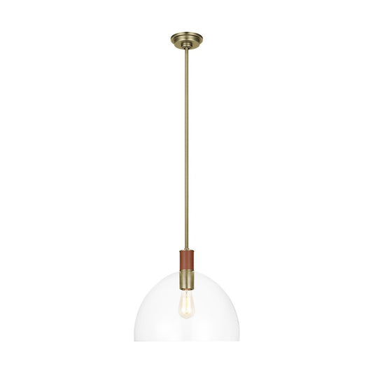 Visual Comfort Studio Hadley Large Pendant, Time Worn BS/Clear - LP1061TWBCG