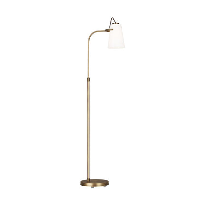 Visual Comfort Studio Hazel 1-Lt Floor Lamp, Time Worn Brass/Milk
